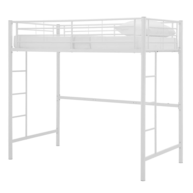 White Metal Classic Twin Loft Bed