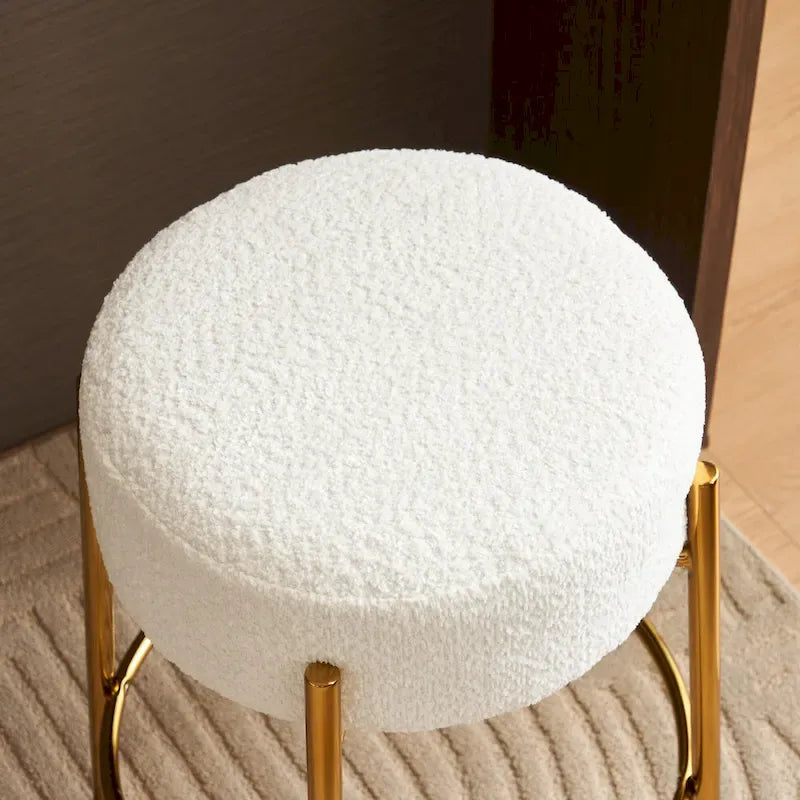 Beige & Gold Modern 20" Barstools (Set of 2)