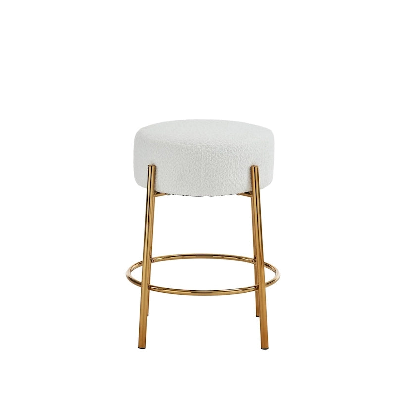 Beige & Gold Modern 20" Barstools (Set of 2)