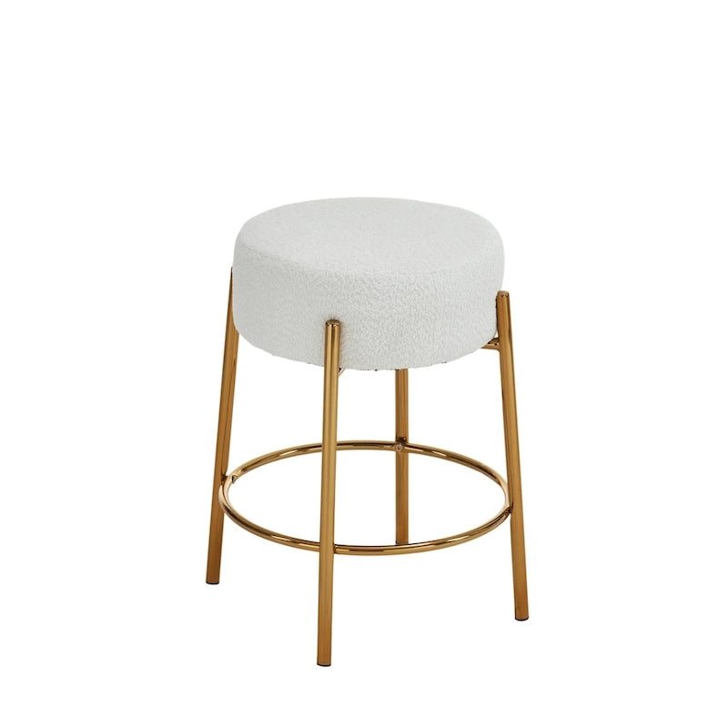 Beige & Gold Modern 20" Barstools (Set of 2)