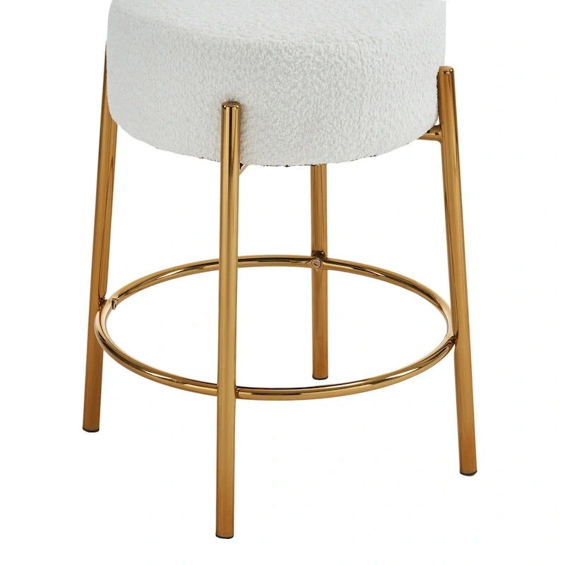 Beige & Gold Modern 20" Barstools (Set of 2)