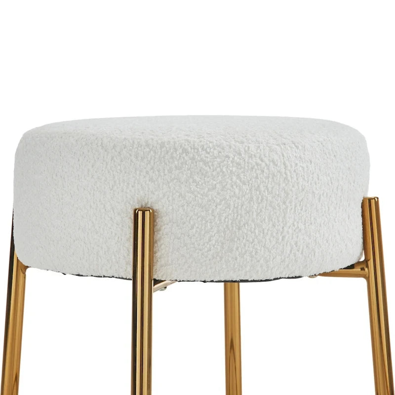 Beige & Gold Modern 20" Barstools (Set of 2)