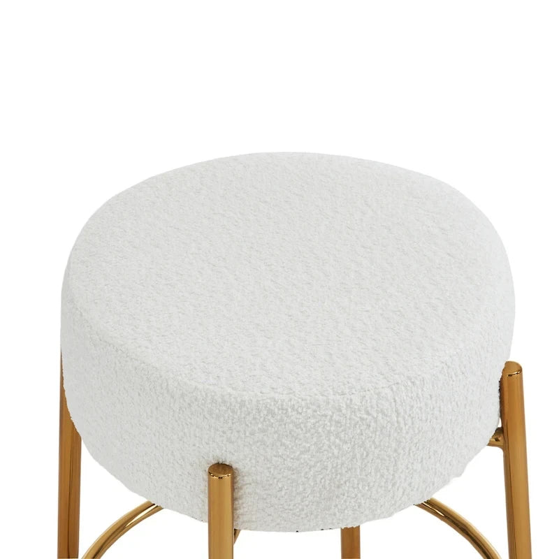 Beige & Gold Modern 20" Barstools (Set of 2)