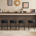 Black Modern 20" Barstools with Hardware Support Legs (Set of 2)