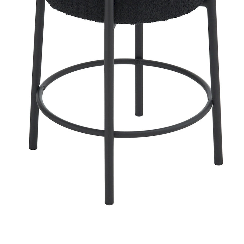 Black Modern 20" Barstools with Hardware Support Legs (Set of 2)