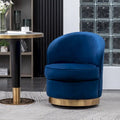 Upholstered Velvet Accent Chair with Gold Swivel Base