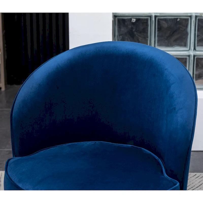 Upholstered Velvet Accent Chair with Gold Swivel Base