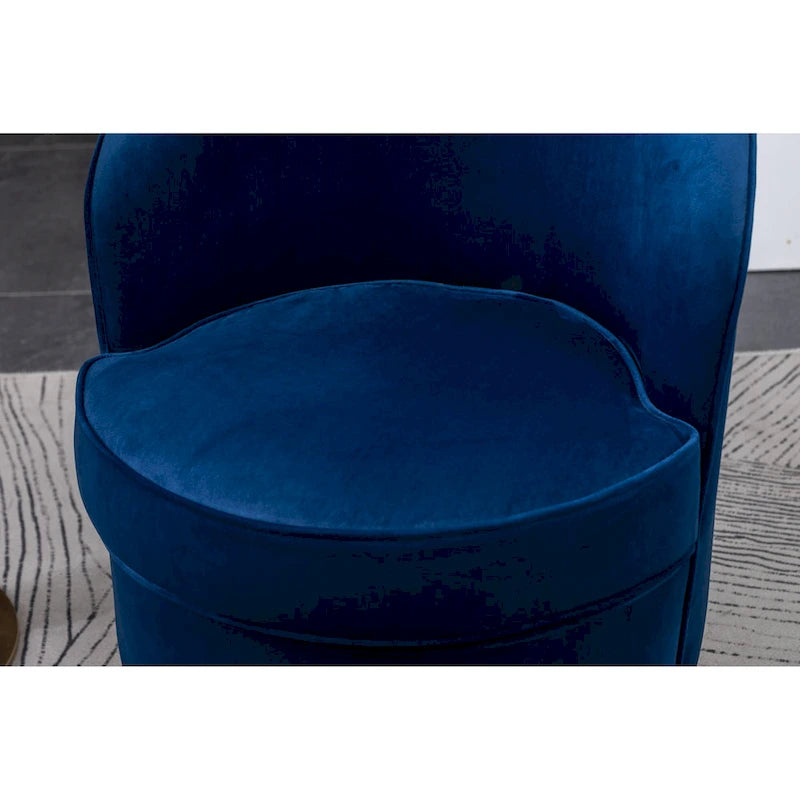 Upholstered Velvet Accent Chair with Gold Swivel Base