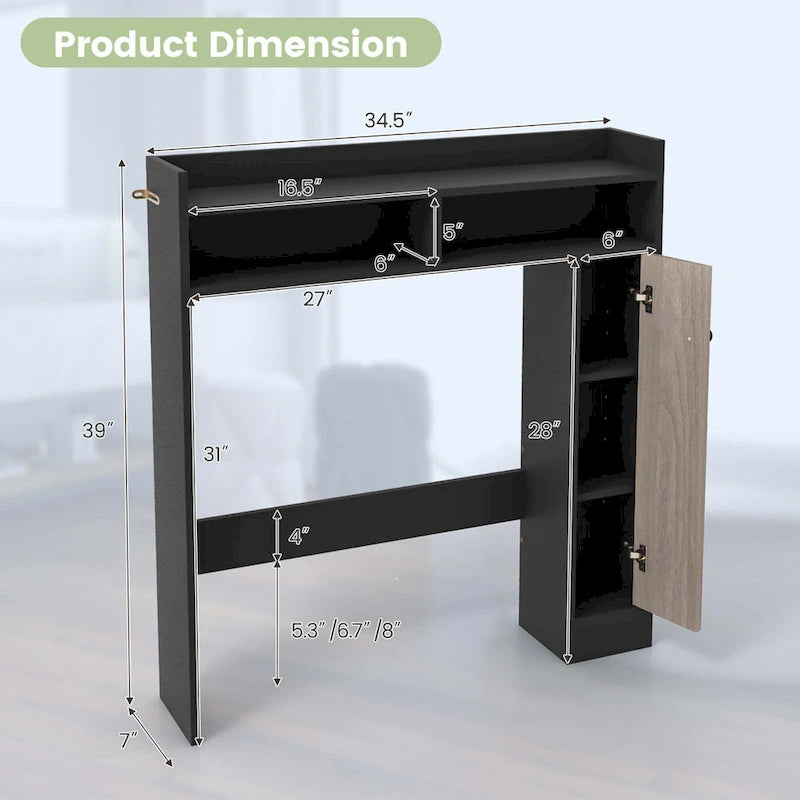 Over-the-Toilet Bathroom Storage Cabinet with 2 Adjustable Shelves