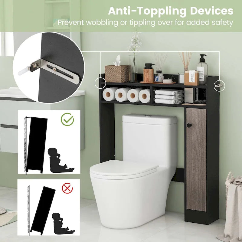 Over-the-Toilet Bathroom Storage Cabinet with 2 Adjustable Shelves