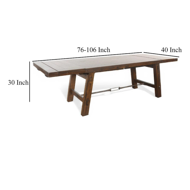 Extendable Mahogany Rectangular Dining Table, 76"-106", Seats 8