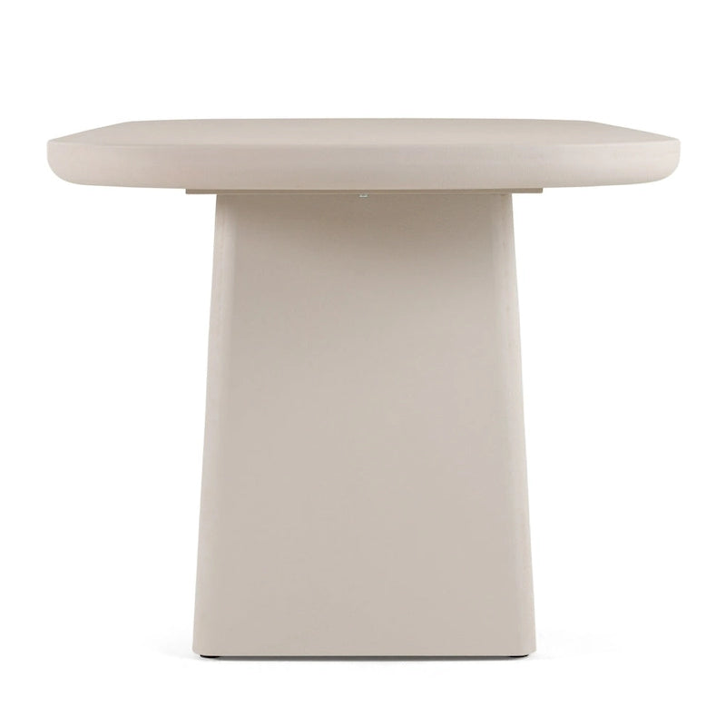 Modern Grey Faux Cement Oval Dining Table, Seats 6