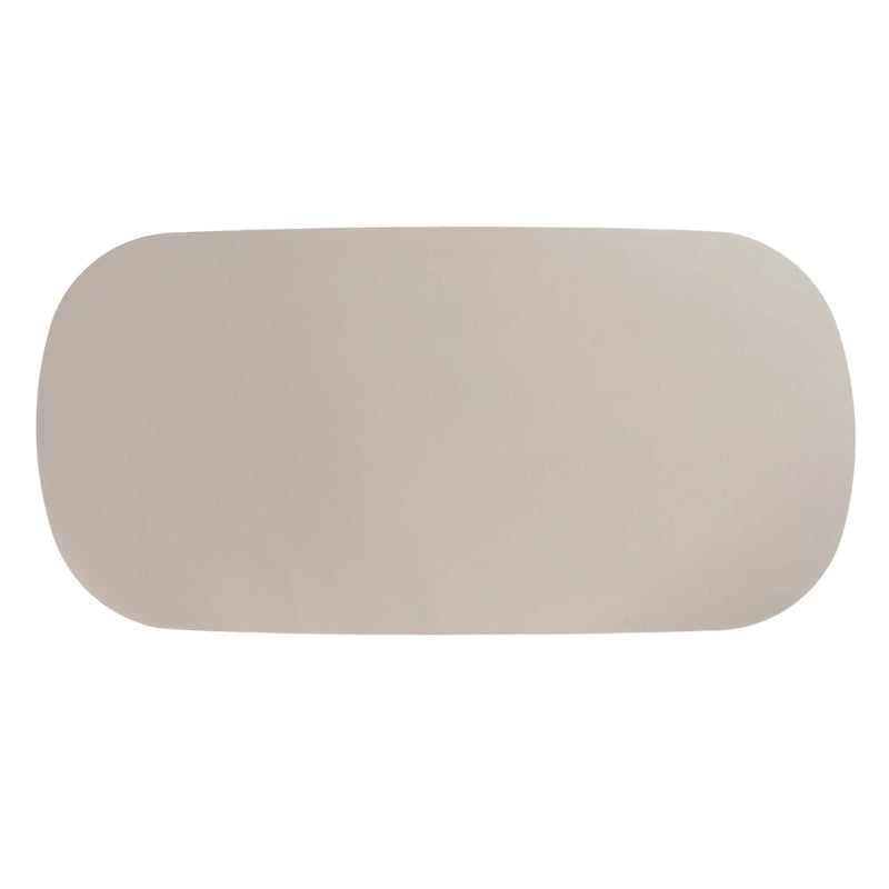 Modern Grey Faux Cement Oval Dining Table, Seats 6