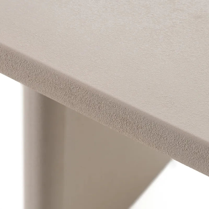 Modern Grey Faux Cement Oval Dining Table, Seats 6