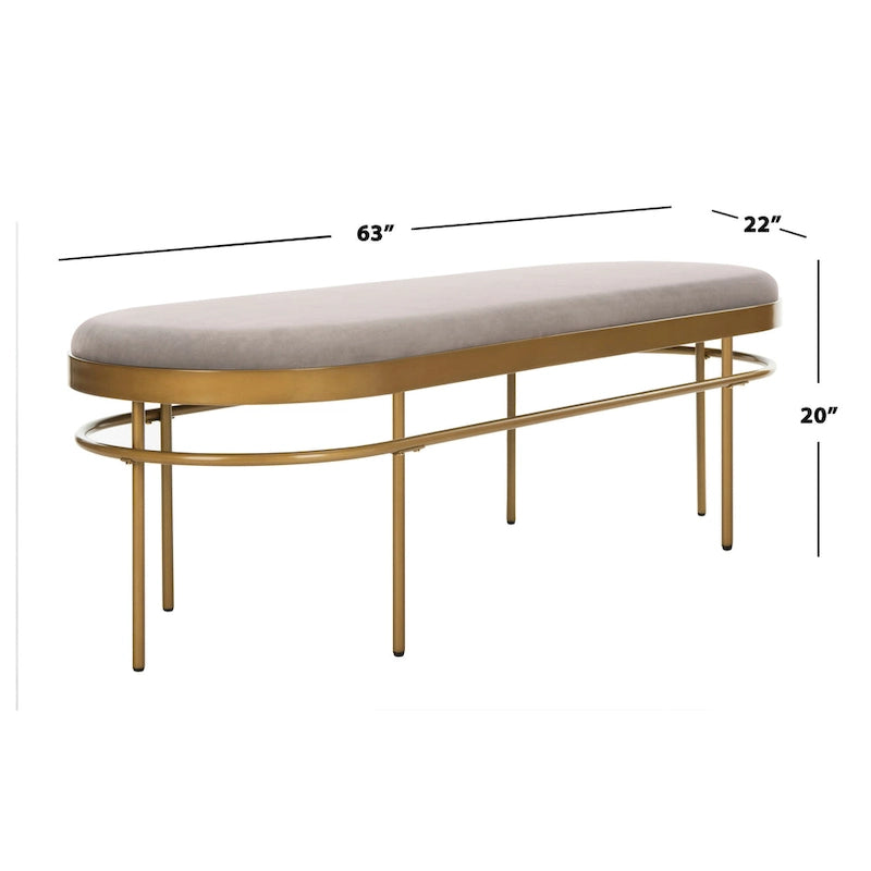 SAFAVIEH Omie Oval Bench - 63 x 22 x 20 - 63Wx22Dx20H