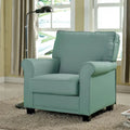 Transitional Linen Padded Accent Chair with Rolled Arms