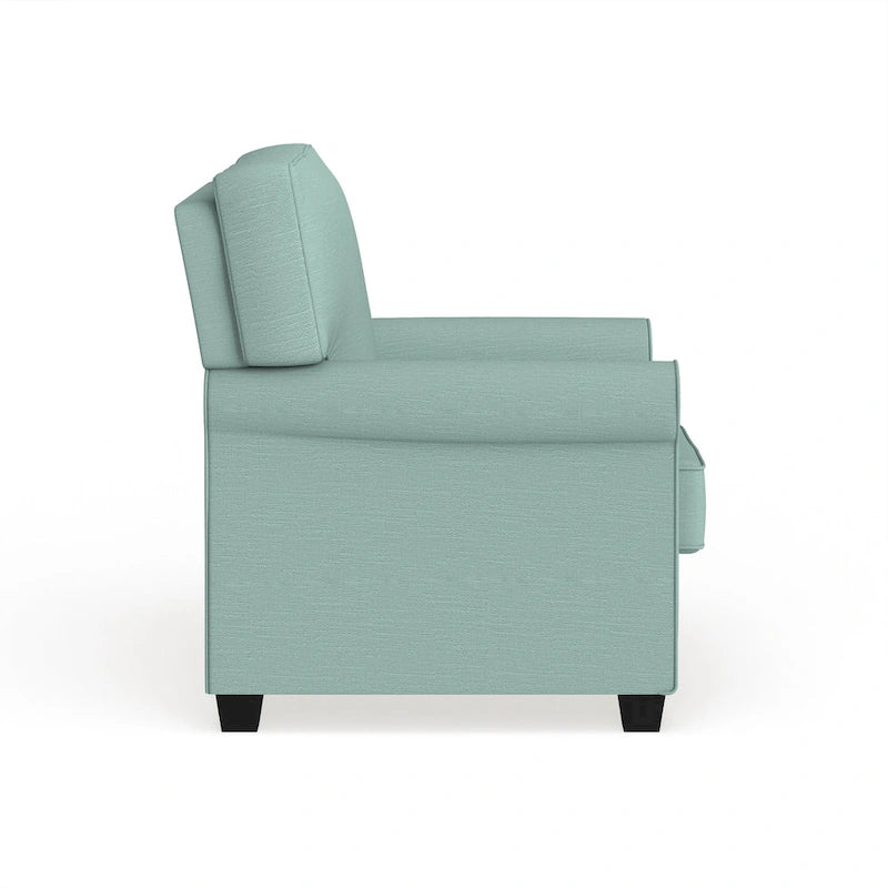 Transitional Linen Padded Accent Chair with Rolled Arms