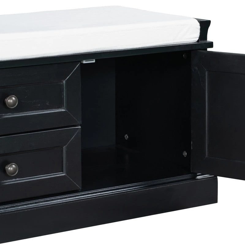 Storage Bench with 2 Drawers and 2 Cabinets