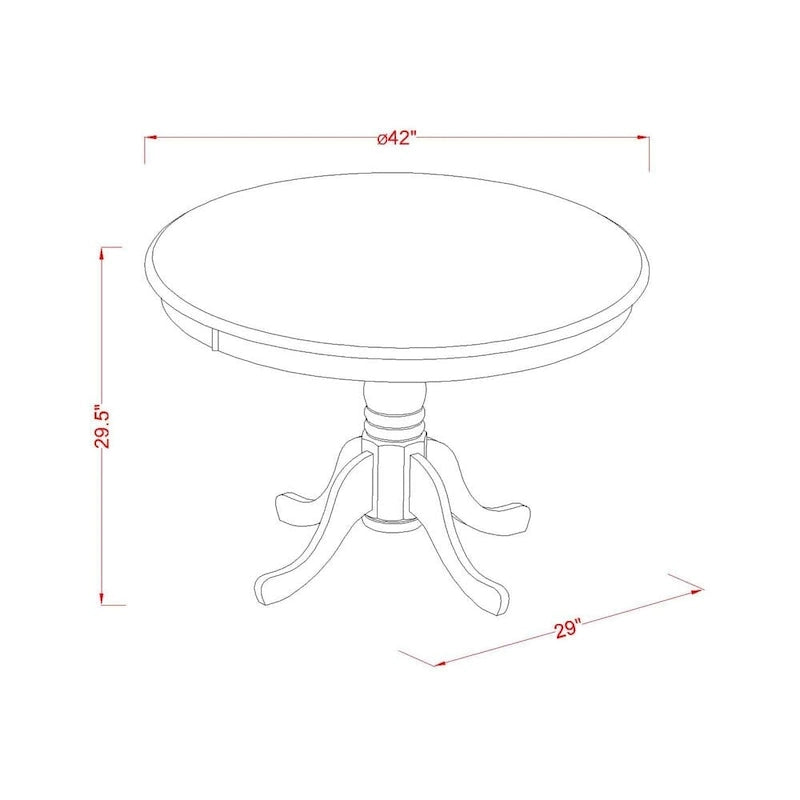Round Pedestal Dining Table in Asian Hardwood, Multiple Finishes