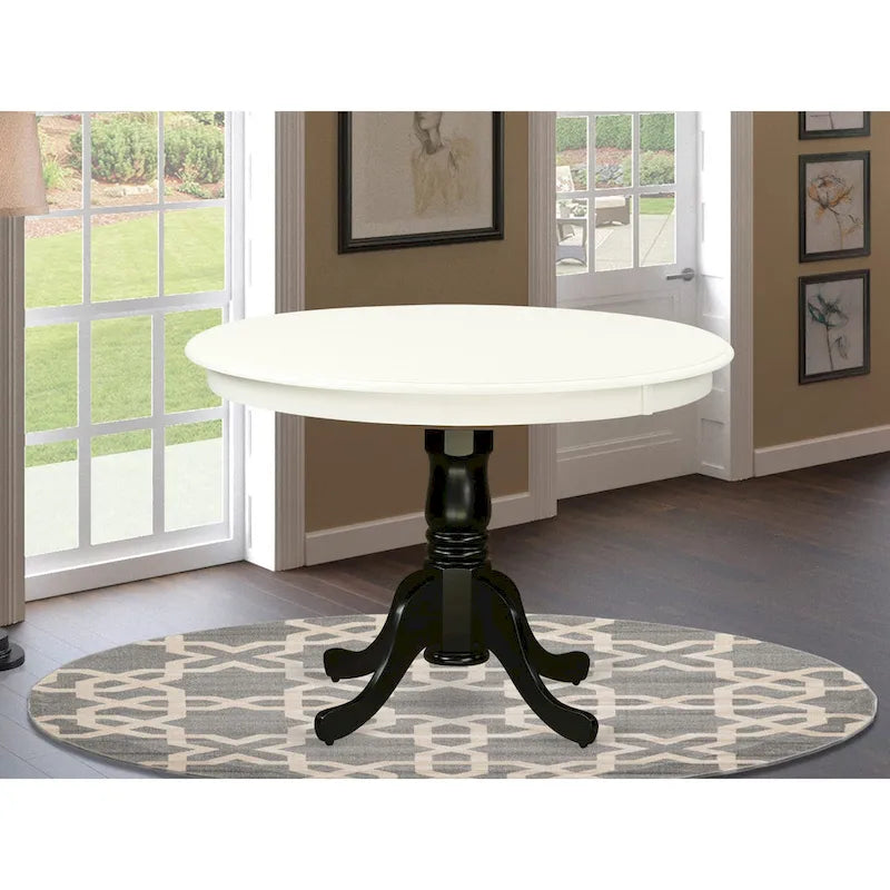 Round Pedestal Dining Table in Asian Hardwood, Multiple Finishes