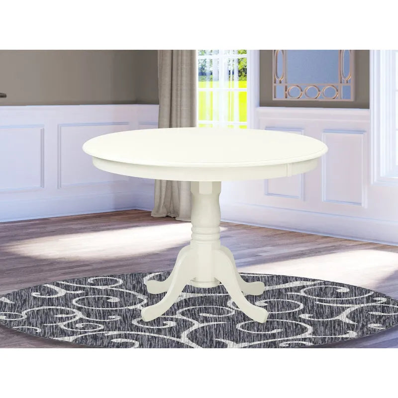 Round Pedestal Dining Table in Asian Hardwood, Multiple Finishes