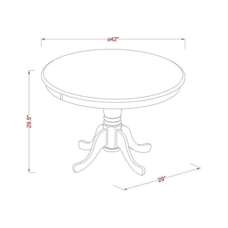 Round Pedestal Dining Table in Asian Hardwood, Multiple Finishes
