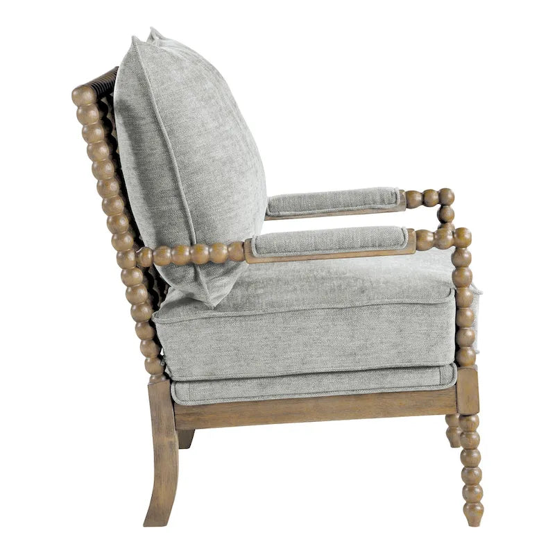 Fletcher Spindle Chair in Fabric with Brushed Charcoal Finish