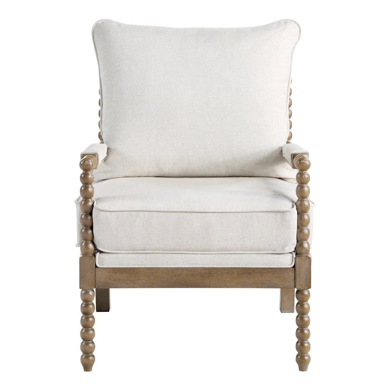 Fletcher Spindle Chair in Fabric with Brushed Charcoal Finish