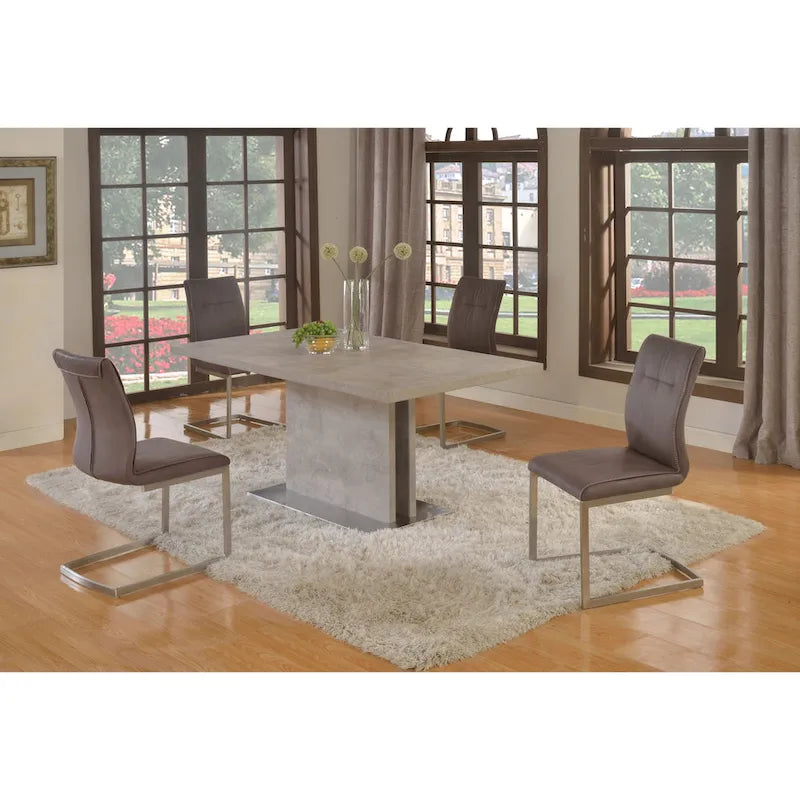 Plush Fabric Cantilever Side Chair with Highlight Stitching, Set of 2