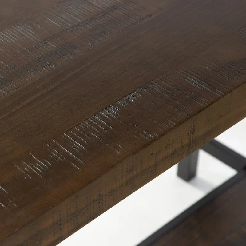 Industrial Weathered Oak 47" Counter Height Table with Metal Legs