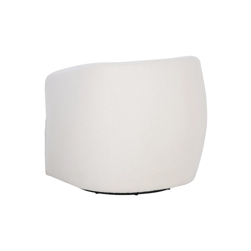 White Sherpa 360-Degree Swivel Barrel Chair