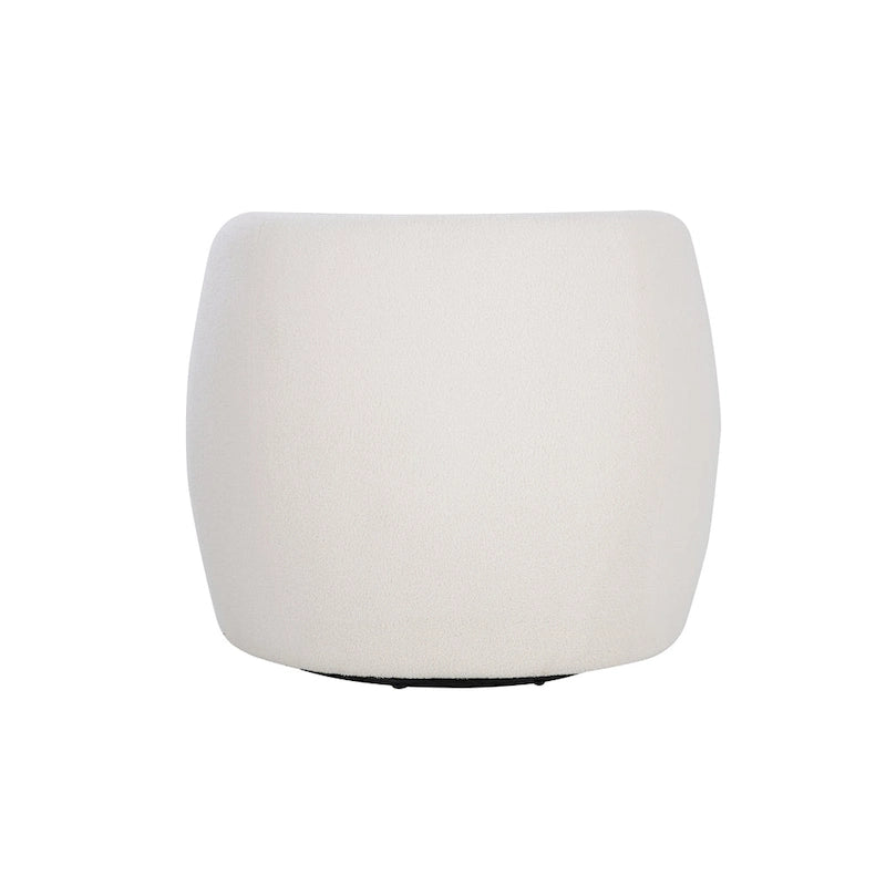 White Sherpa 360-Degree Swivel Barrel Chair