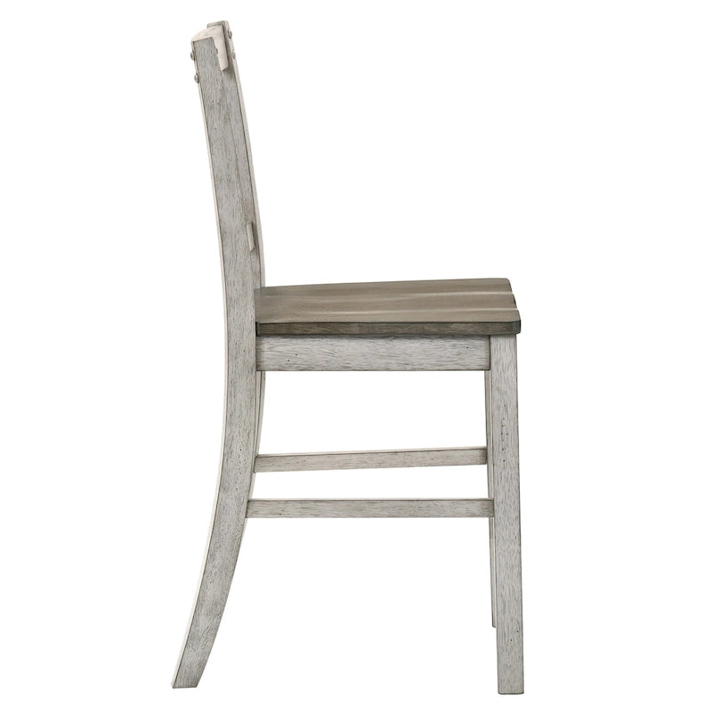 Rustic Wood Counter Height Chairs, Set of 2