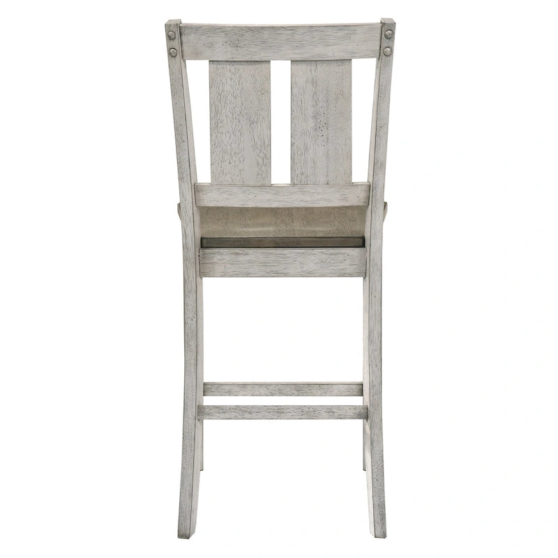 Rustic Wood Counter Height Chairs, Set of 2