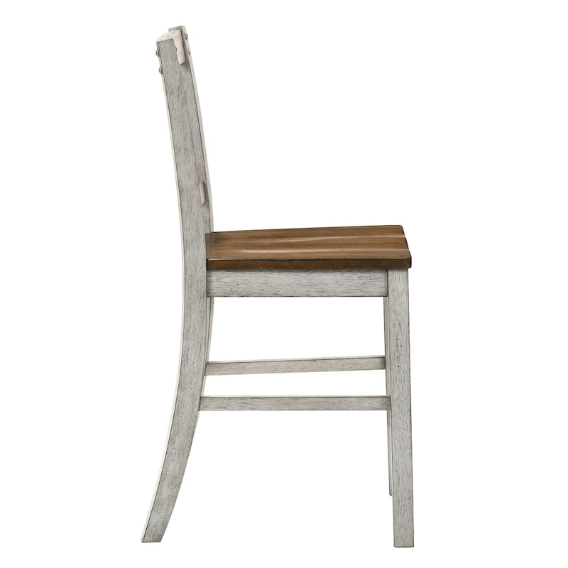 Rustic Wood Counter Height Chairs, Set of 2