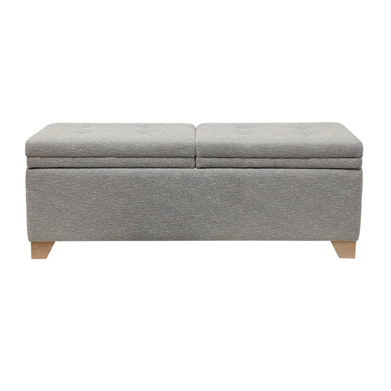 Soft Close Storage Bench in Grey Fabric