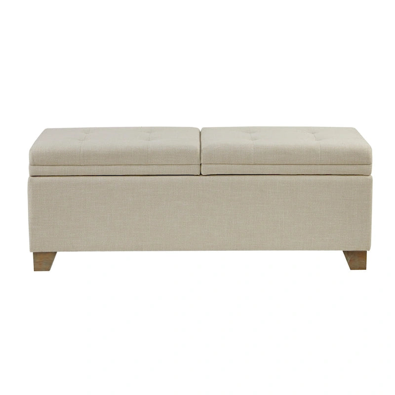 Soft Close Storage Bench in Grey Fabric