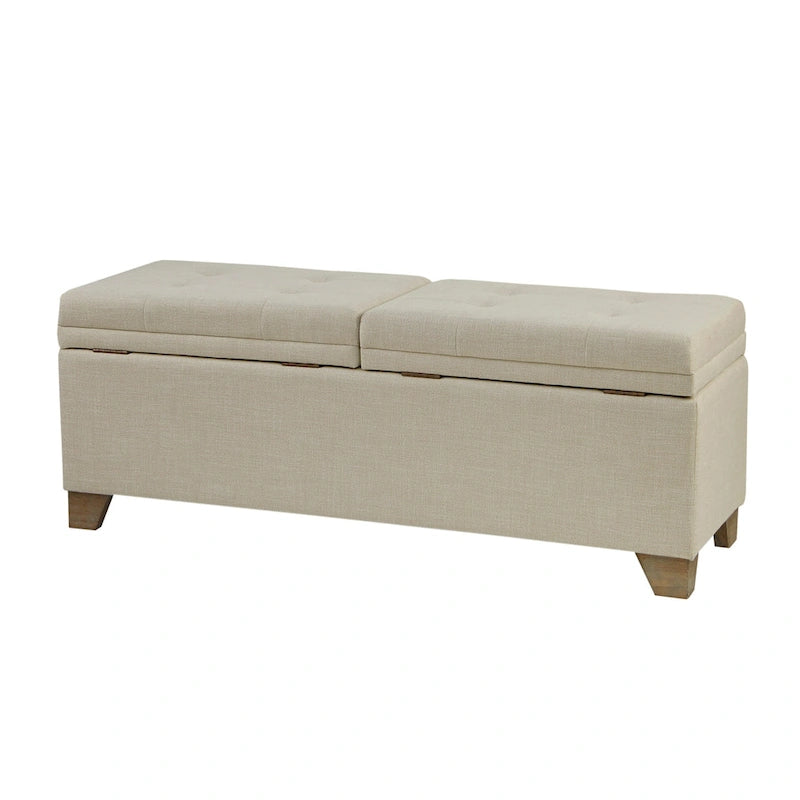 Soft Close Storage Bench in Grey Fabric