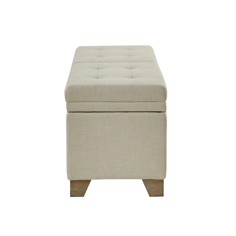 Soft Close Storage Bench in Grey Fabric