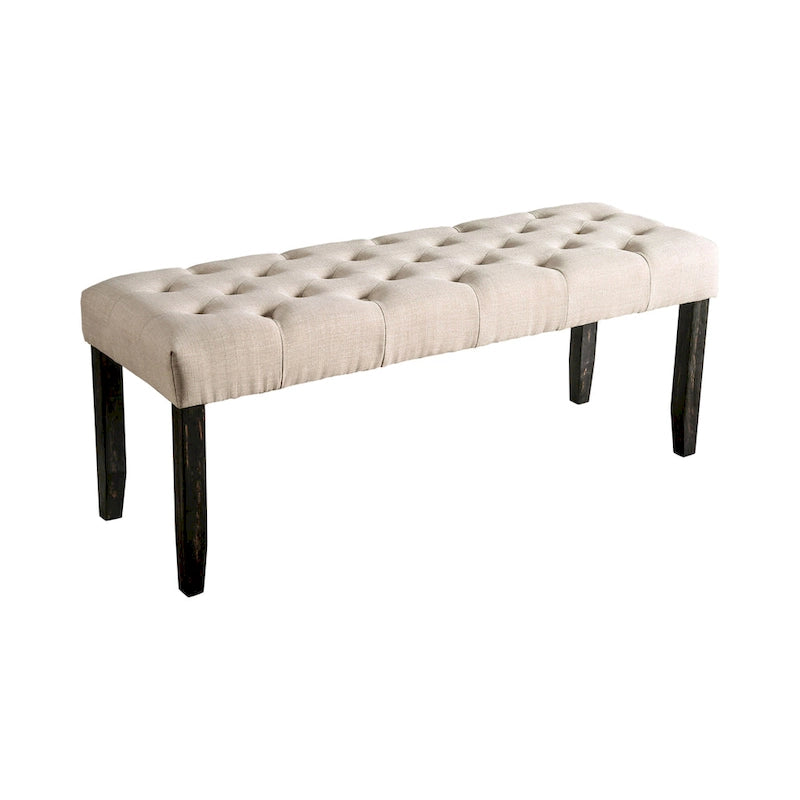 Rustic Tufted 48" Upholstered Dining Bench