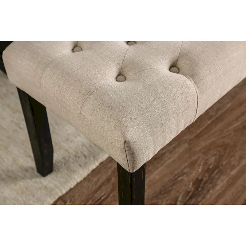 Rustic Tufted 48" Upholstered Dining Bench