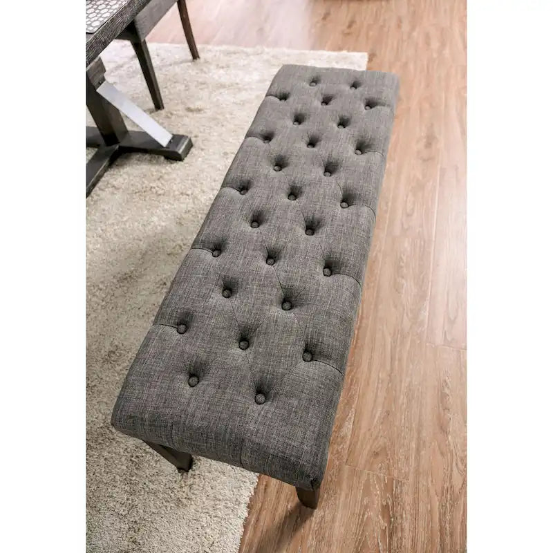 Rustic Tufted 48" Upholstered Dining Bench