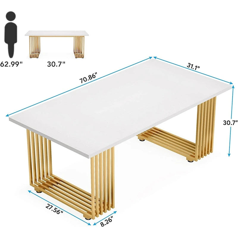 70.9 Modern Office Desk, Wood Computer Desk Large Executive Desk