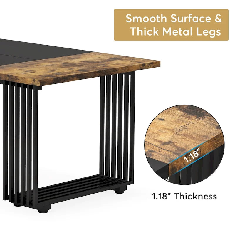 70.9 Modern Office Desk, Wood Computer Desk Large Executive Desk