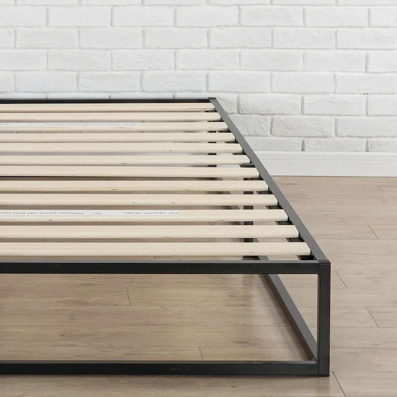 Metal Platform Queen Bed Frame, 10-Inch, Black