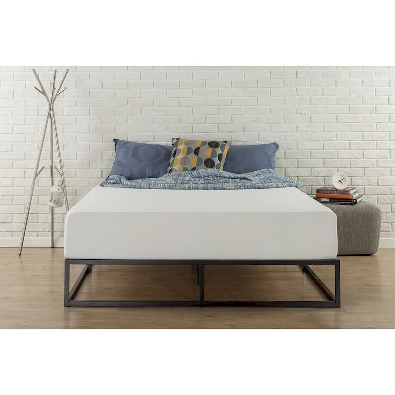 Metal Platform Queen Bed Frame, 10-Inch, Black