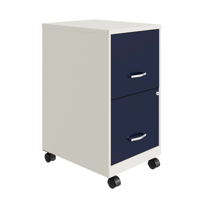 Pearl White 2-Drawer Mobile File Cabinet, Under-Desk