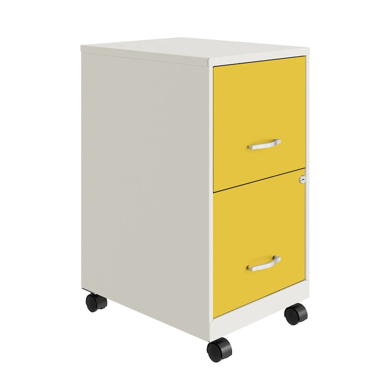 Pearl White 2-Drawer Mobile File Cabinet, Under-Desk