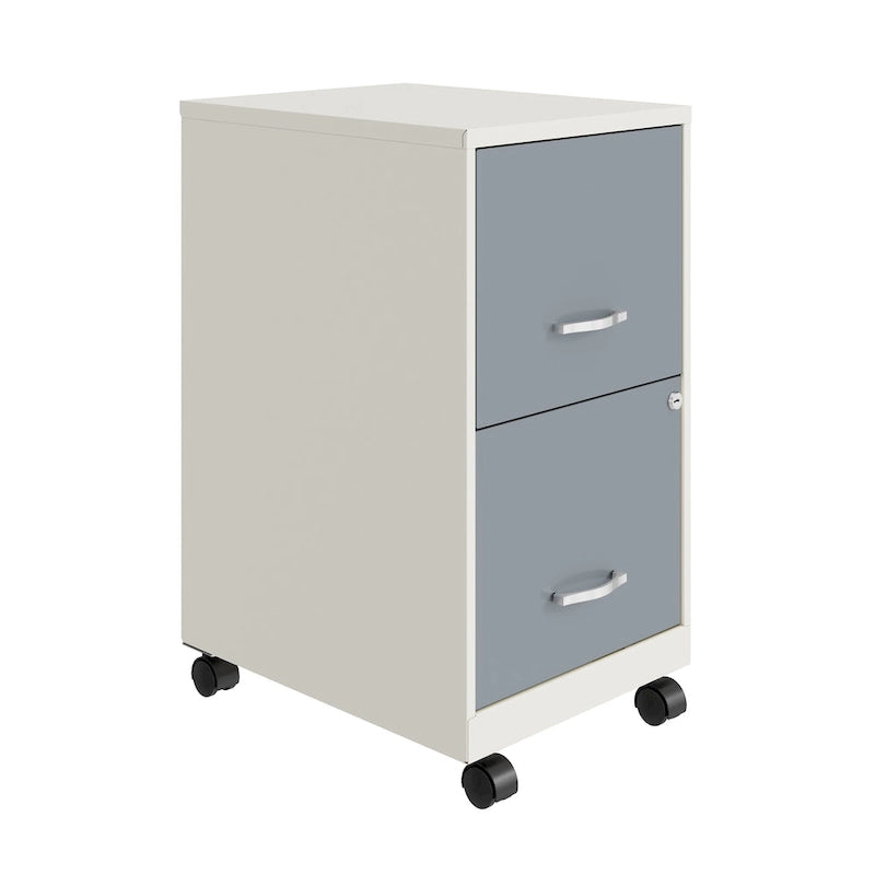Pearl White 2-Drawer Mobile File Cabinet, Under-Desk