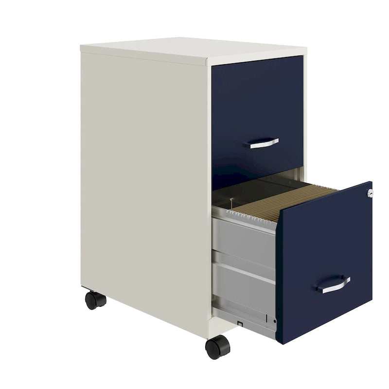 Pearl White 2-Drawer Mobile File Cabinet, Under-Desk